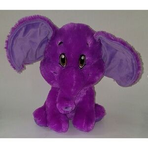 Kellytoy Purple Elephant Lovey 11" Plush Stuffed Animal Toy SOFT 2018 Brown Eyes